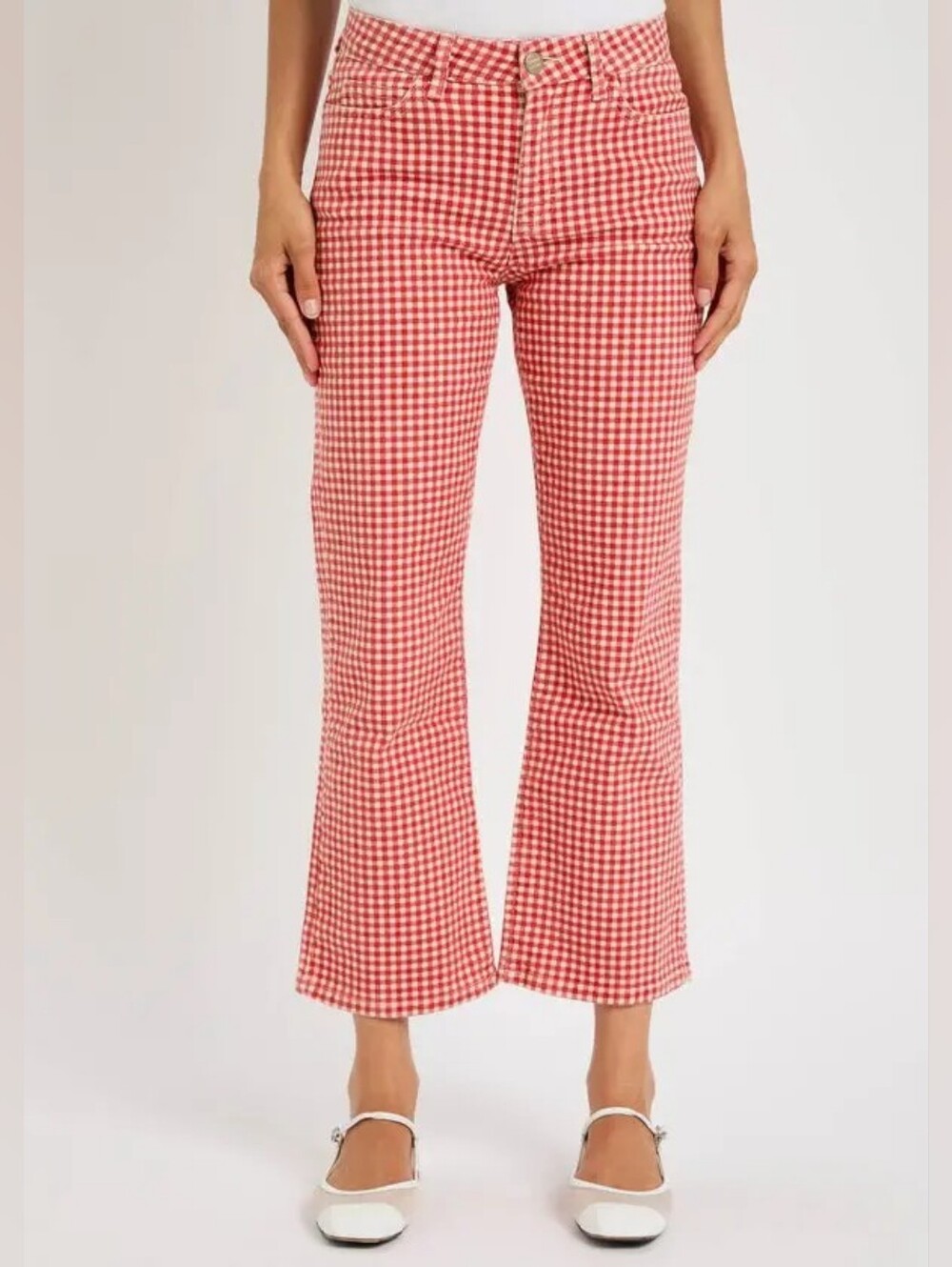 DAMSON MADDER Kenny Gingham Straight-leg Jeans EU Size 6/ US Size 2